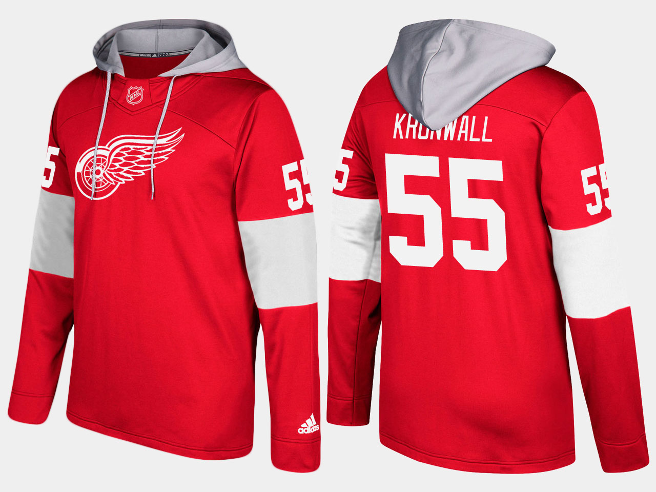 NHL Men Detroit red wings niklas kronwall  red hoodie->customized nhl jersey->Custom Jersey